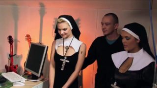 Attractive nuns fuck at par