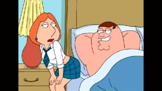 Lois provides Peter a deep throat, then rails his dick and will get a facial cumshot.
