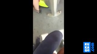 Pervert pops on a doll’s donk in public